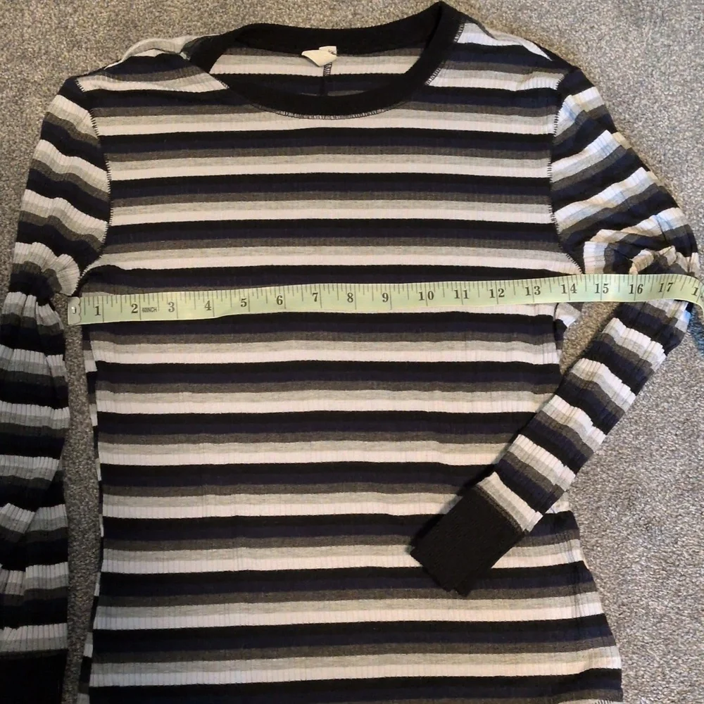 Free People Good On You Knit Blue and White Striped Long Sleeve Tee Top Women M - Picture 10 of 10